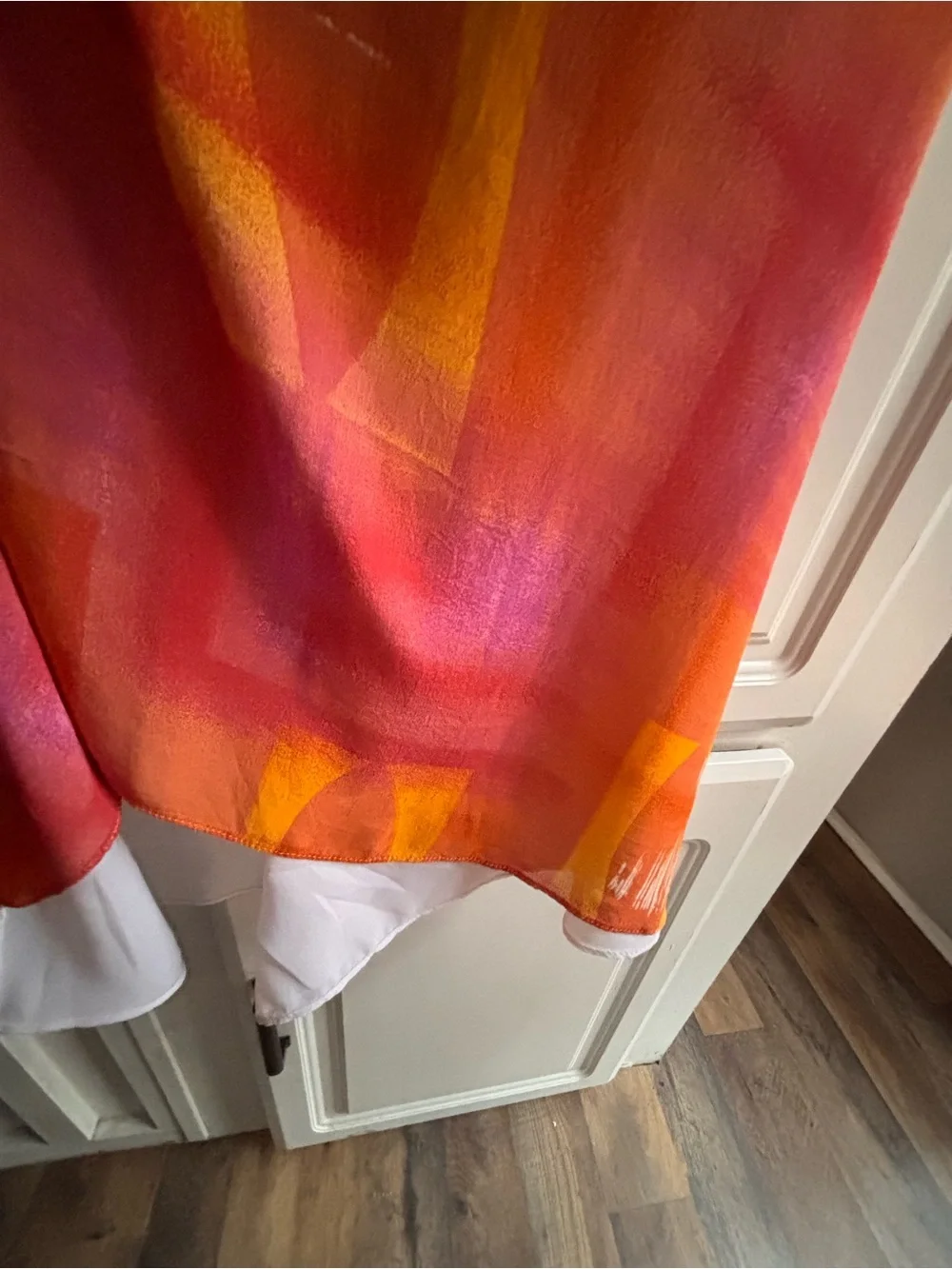 Cache Pink & Orange Abstract Maxi Dress Set Skirt size 6 top size 8